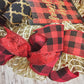 Black Red Gold Christmas Wreath - Burlap Buffalo Plaid Decor