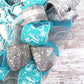 Winter Snowman Wreaths - Aqua Silver Snowflake Cold Front Door Wreath - Outdoor Christmas Decor - White Turquoise Blue Silver
