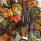 Fall Wreaths | Thanksgiving Monogram Moss Green Door Wreath - F1