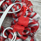 Monogrammed Christmas Wreath | Silver Red Front Door Wreath