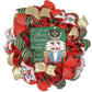 Nutcracker Christmas Front Door Wreath - Nut Cracker Holiday Decor - Red Gold Green