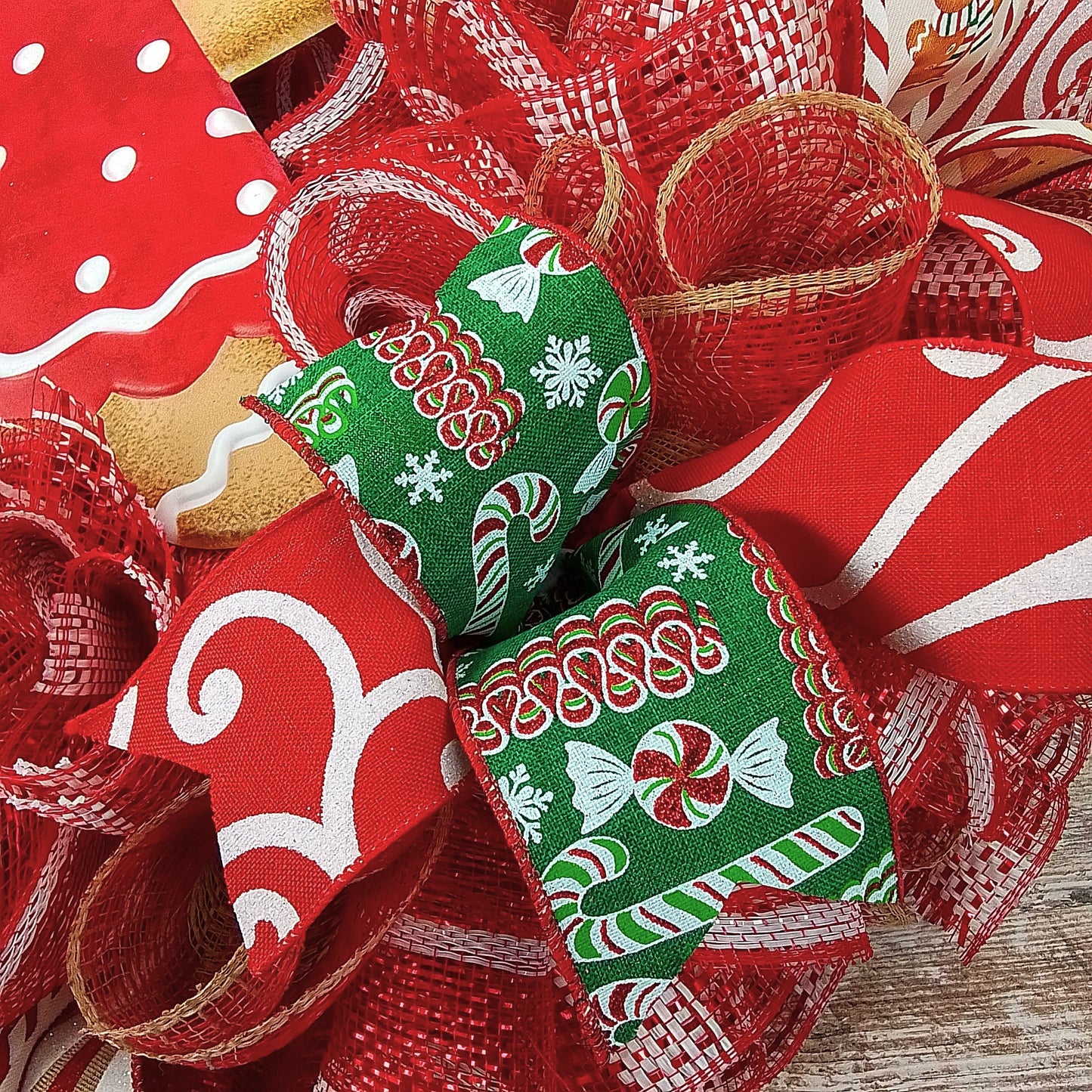 Girl Gingerbread Wreath | Outdoor Christmas Wreath | Mesh Front Door Wreath |
