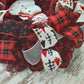 Snowman Wreath - Welcome Buffalo Plaid Christmas Mesh Front Door Wreath