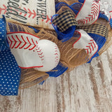 We're at the Ball Field Baseball Wreath | Royal Blue, Red, White