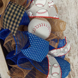 We're at the Ball Field Baseball Wreath | Royal Blue, Red, White