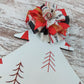 Customizable Wooden Door Hanger, Christmas Tree Design, Monogrammed Holiday Decor