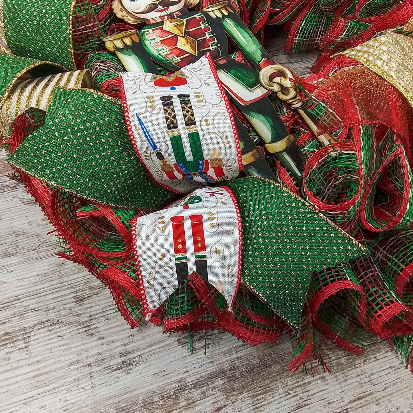 Nutcracker Christmas Wreath - Nut Cracker Front Door Decor