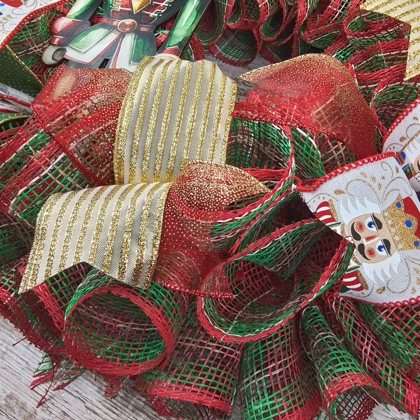 Nutcracker Christmas Wreath - Nut Cracker Front Door Decor