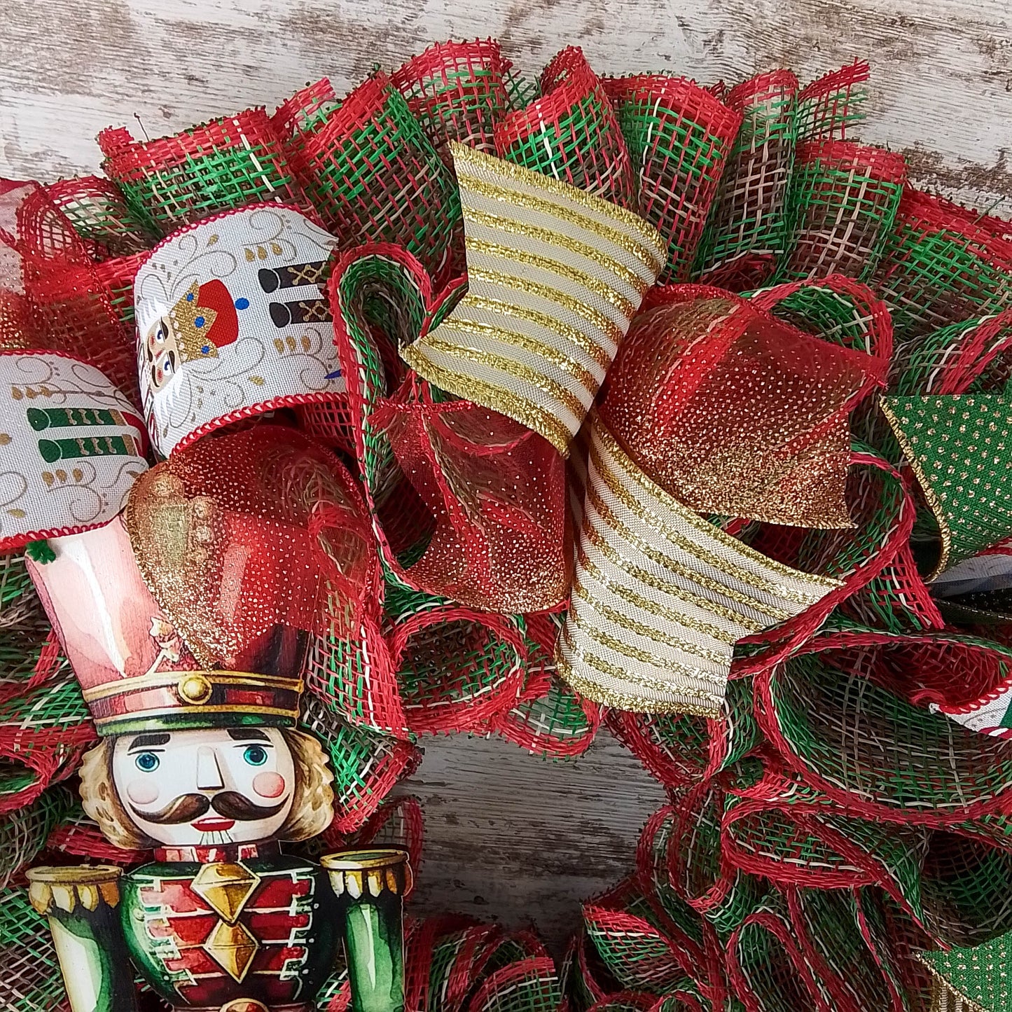 Nutcracker Christmas Wreath - Nut Cracker Front Door Decor