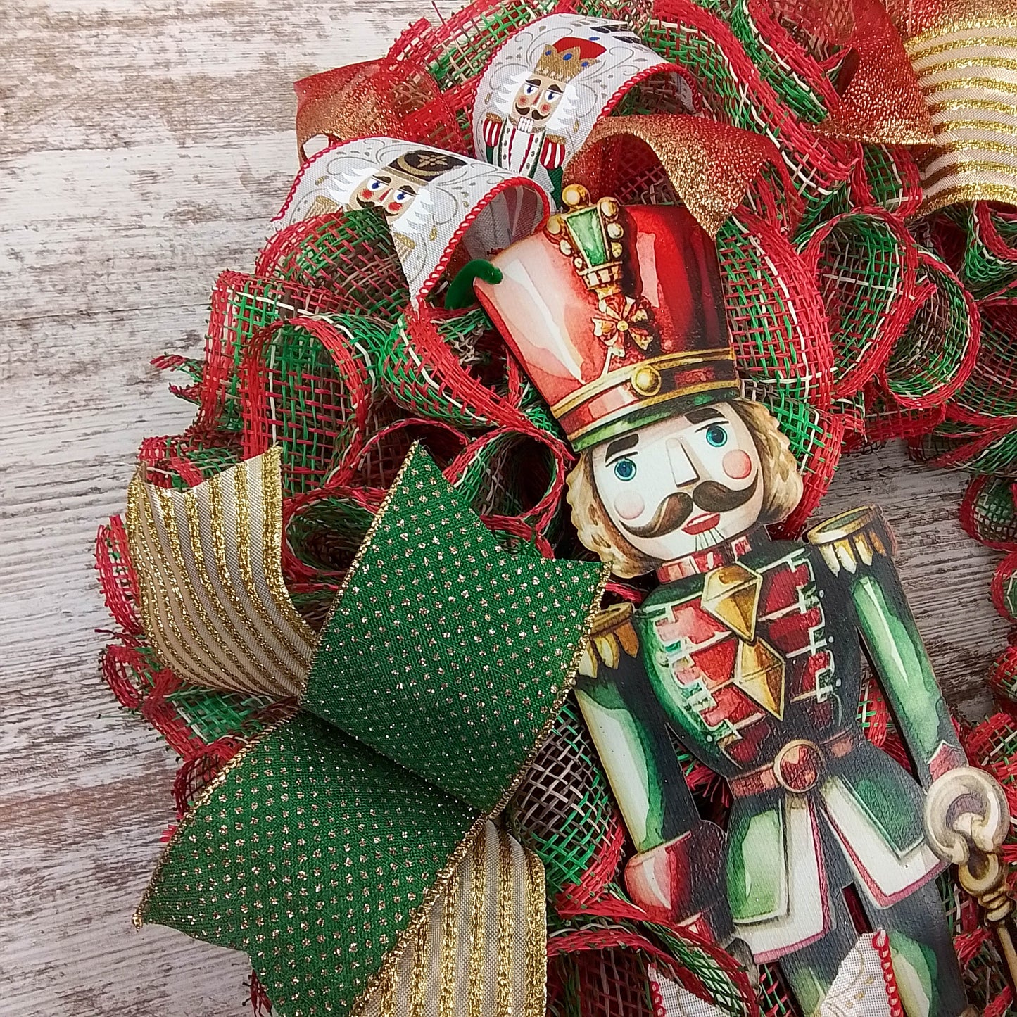 Nutcracker Christmas Wreath - Nut Cracker Front Door Decor