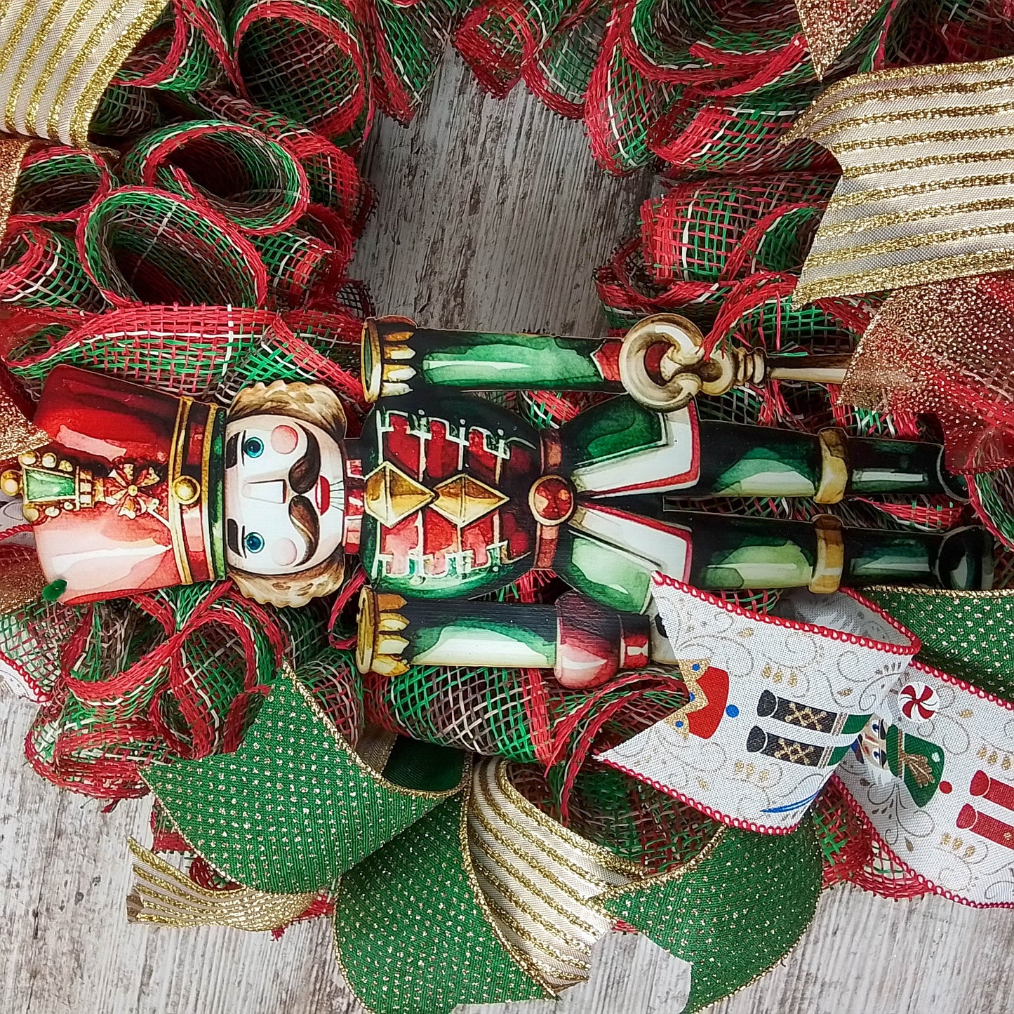 Nutcracker Christmas Wreath - Nut Cracker Front Door Decor