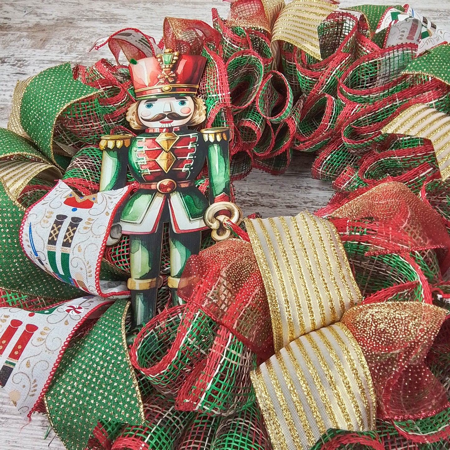 Nutcracker Christmas Wreath - Nut Cracker Front Door Decor