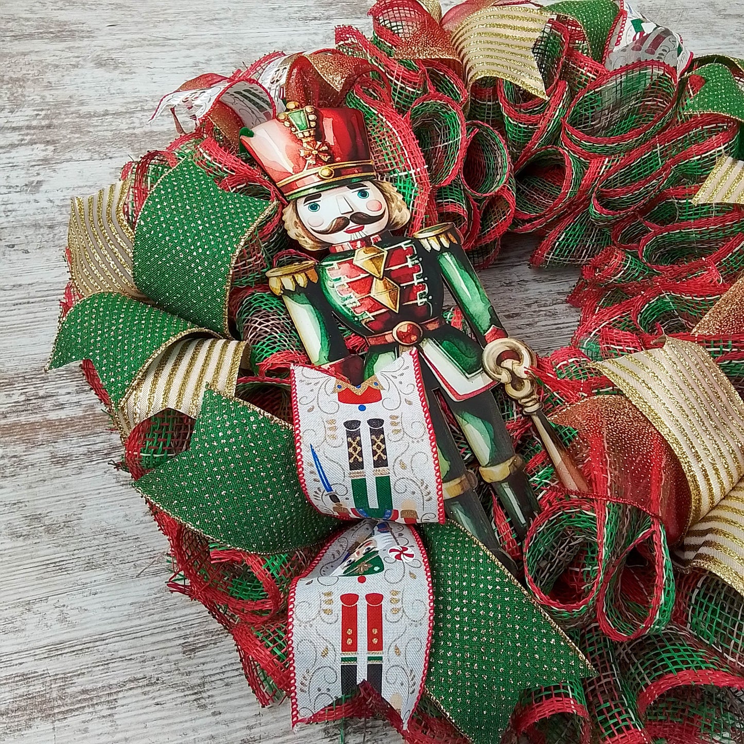 Nutcracker Christmas Wreath - Nut Cracker Front Door Decor