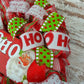 Santa Claus Wreath | Christmas Mesh Front Door/Outdoor Wreath | White Red Green