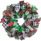 Festive Red, Green & White Christmas Wreath, Seasonal Decor