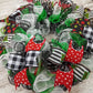 Festive Red, Green & White Christmas Wreath, Seasonal Decor