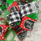 Festive Red, Green & White Christmas Wreath, Seasonal Decor