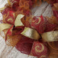 Christmas Door Wreath in Burgundy and Gold | Classic Holiday Elegance
