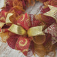 Christmas Door Wreath in Burgundy and Gold | Classic Holiday Elegance