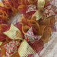 Christmas Door Wreath in Burgundy and Gold | Classic Holiday Elegance