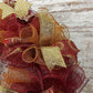 Christmas Door Wreath in Burgundy and Gold | Classic Holiday Elegance