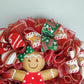 Girl Gingerbread Wreath | Outdoor Christmas Wreath | Mesh Front Door Wreath |