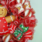Girl Gingerbread Wreath | Outdoor Christmas Wreath | Mesh Front Door Wreath |