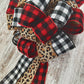 Animal Print Buffalo Plaid Christmas Tree Topper Bow