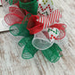 Christmas Elf Skirt and Legs Mesh Wreath | Red White Emerald Green