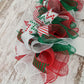 Christmas Elf Skirt and Legs Mesh Wreath | Red White Emerald Green