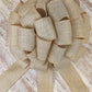 Solid Burlap Christmas Tree Bow Topper | Lantern Bow | Rustic Present Bow