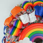Colorful Rainbow Wreath, Versatile Door Decoration, Bright Ribbon Centerpiece