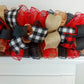 Christmas Garland for Staircase or Mantle - Mantel Decor - Red Black Burlap