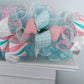 Pastel Pink Garland, Burlap and Deco Mesh Decor, Festive Ribbon Home Decoration