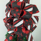 Red Black White Christmas Tree Bow Topper | Buffalo Plaid Tree Bow