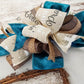 Cross Grapevine Wreath - Easter Cross Door Hanger Oversized Bow Door Decor; Cream Brown Dark Blue