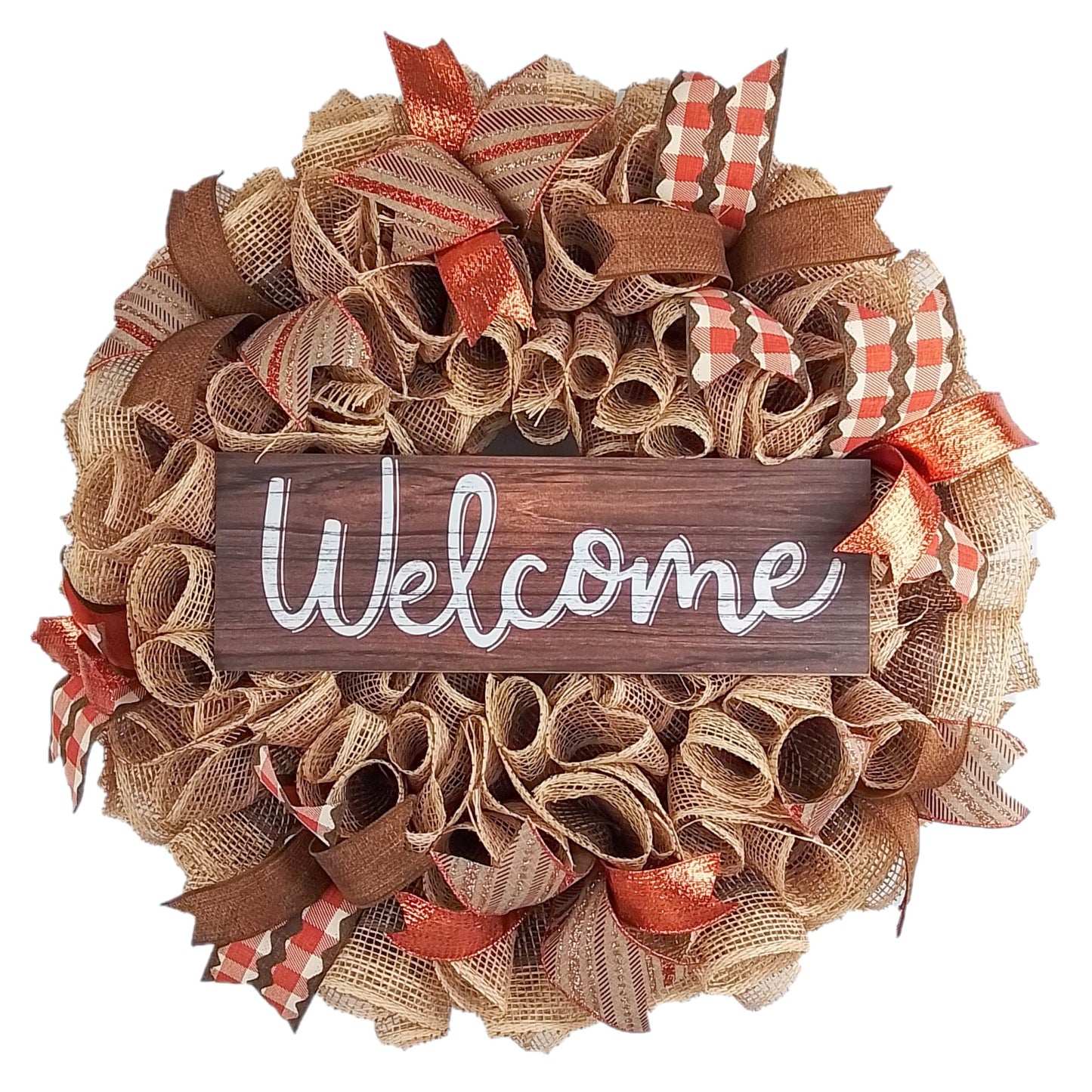 Fall Door Wreaths | Thanksgiving/Welcome Deco Mesh Wreath