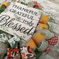 Thankful Grateful Wreath - Blessed Thanksgiving Deco Mesh Front Door Wreath