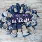 O Holy Night Jesus Christmas Wreath - Church Christian Religious Front Door Wreath - Navy Ivory White Burlap Farmhouse