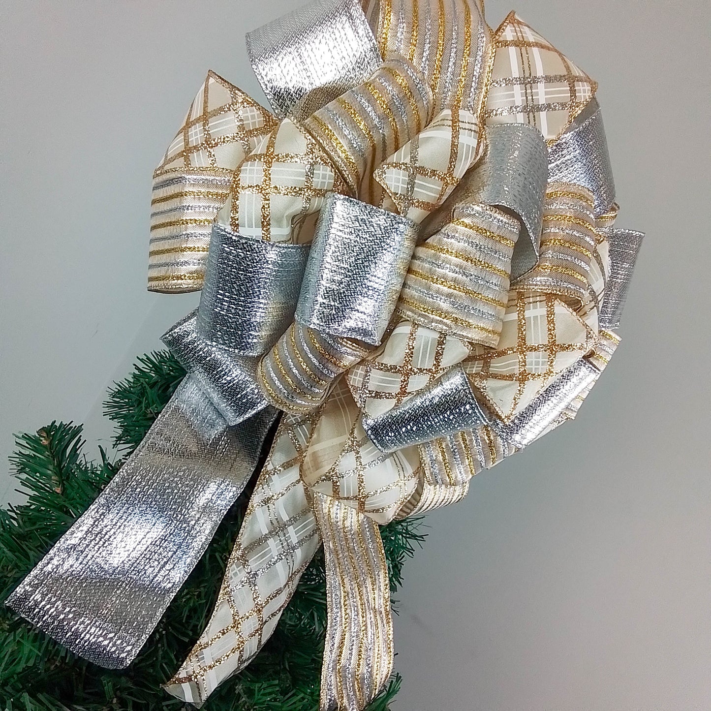 Bows for Christmas Trees | Gold and Silver Bow | Tree Bow