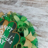 St Patrick's Wreath | Clover Wreath | Welcome Day Mesh Door Wreath