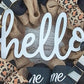 Animal Print Hello Door Wreaths - Everyday Burlap Mesh Front Door Decor