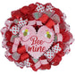 Bee Mine Valentine's Day Wreath - Red White V-Day