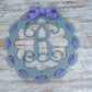 Personalized Monogram Door Hanger, Scalloped Wood Ornament