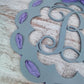 Personalized Monogram Door Hanger, Scalloped Wood Ornament