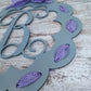 Personalized Monogram Door Hanger, Scalloped Wood Ornament