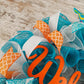 Orange Turquoise Welcome Year Round Spring Wreath; White Teal : P9