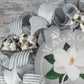 Magnolia Welcome Wreath - Grey White Spring Decor - Wedding Gift -