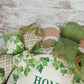 Home Sweet Home Lace Everyday Wreath - Ivy Leaves Flower Spring Year Round Door Wreath - Mother's Day Gift - Moss Green Jute White