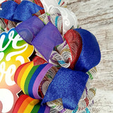Pride Love is Love Wreath, Rainbow LGBT Support Decor, Perfect Gift for Same-Sex Marriage